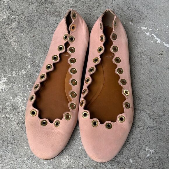 Chloe suede eyelet trim ballet flats - Picture 1 of 10